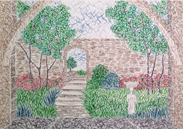 National Cathedral Garden 2, Washington DC by E. Whiteley