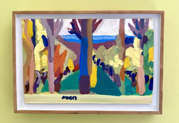 Vineyards Marching, on tin flashing by Steve Moen